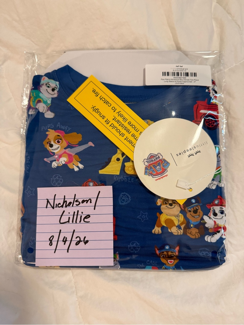 Little Sleepies Paw Patrol 2T LS/P